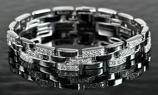 18kt. Cartier Maillon Panthere Diamond Link Bracelet