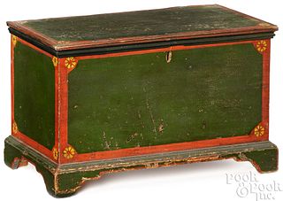 Painted pine miniature blanket chest, mid 19th c.