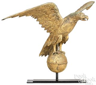 Large copper spread-winged eagle weathervane