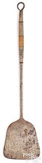 Pennsylvania wrought iron spatula with brass inlay