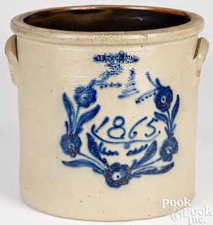 New York four-gallon stoneware crock, 19th c.