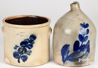 New York stoneware jug and crock, 19th c.