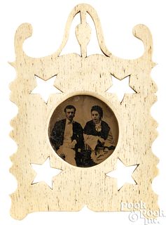 Sailor's carved bone frame, 19th c.