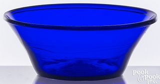Blown cobalt glass bowl, 20th c.