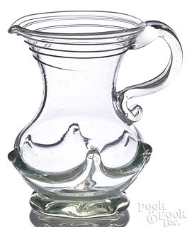 New Jersey blown clear glass lily pad creamer
