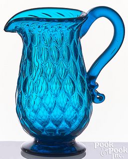 Reproduction teal glass creamer