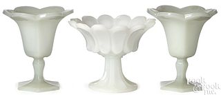 Clambroth glass compote, mid 19th c.
