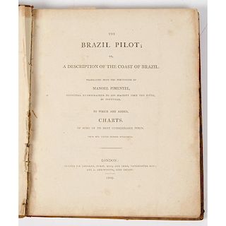 [Travel - South America - Atlas] Pimentel, The Brazil Pilot, 1809 Rare Geographical Atlas with 15 Maps plus 5 Pages of Manusc