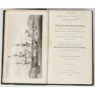 [Travel and Exploration] Fanning, Voyages to South Seas, 1838 - with Congressional Document