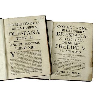 [History] War of Spanish Succession - Bacallar, on Phillip V and Charles II, 1725 First Edition in Two Volumes