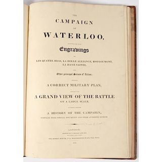 [Military - Napoleon] Campaign of Waterloo, 1816, Folio with Color Plates