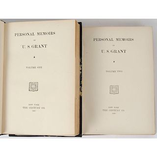 [Americana - Civil War] Grant's Memoirs, 1903, 2 Volumes in Fine Binding