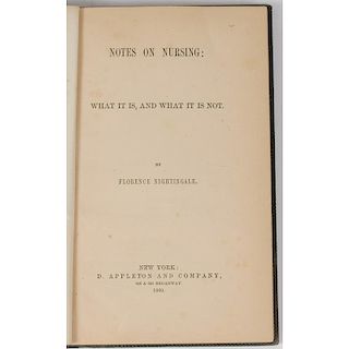 [Medical - Nursing] Founder of Modern Nursing - Florence Nightingale - 1st Am. Edition, 1860