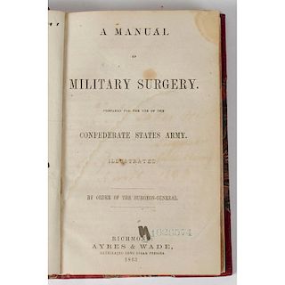 [Medicine - Civil War - Confederate Imprint] Rare Confederate Medical Book with 30 Plates on Surgery and Amputation, etc.