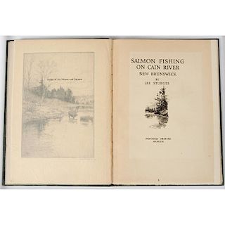 [Sporting - Fishing] Rare - Lee Sturges, Salmon Fishing New Brunswick, 1 of 50 Printed - 7 Original Etchings