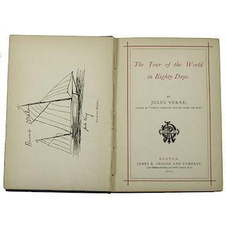 [Literature - Science Fiction and Fantasy] Jules Verne Classic, Tour of the World in Eighty Days, First Edition in English