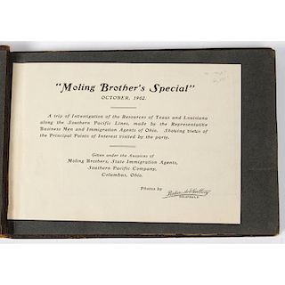 [Photography - Actual Photos - Texas & Louisiana] Rare Baker Art Gallery Photo Album Prepared for Moling Brothers and Souther