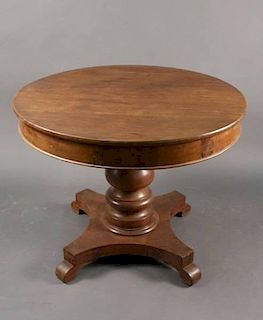 19th Century Empire Style Walnut Center Table