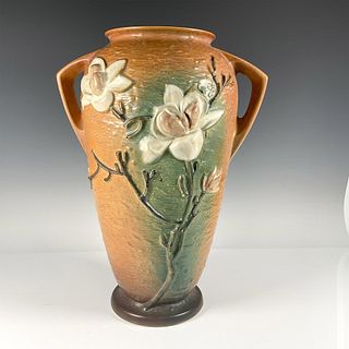 Roseville Pottery, Brown Magnolia Floor Vase 100