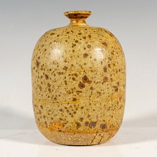 Vintage Stoneware Speckled Bud Vase