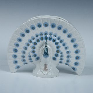 Lladro Porcelain Vase, Peacock