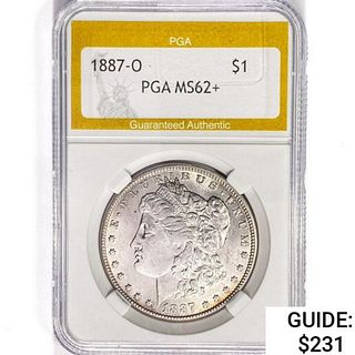 1887-O Morgan Silver Dollar PGA MS62+ 