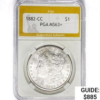 1882-CC Morgan Silver Dollar PGA MS63+ 