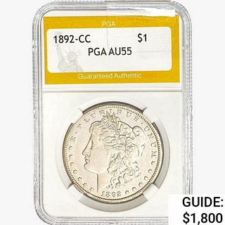1892-CC Morgan Silver Dollar PGA AU55 