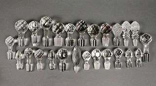 Group of 20+ Glass Stoppers, Mostly Faceted