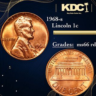 1968-s Lincoln Cent 1c Grades GEM+ Unc RD