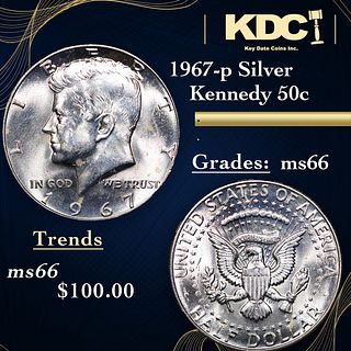1967-p Kennedy Half Dollar Silver 50c Grades GEM+ Unc