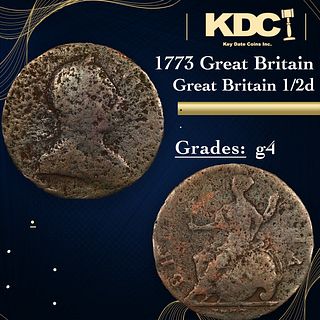 1773 Great Britain 1/2 Penny Grades g, good