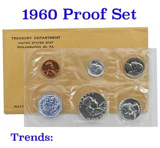 1960 United States Silver Proof Set 5 Coins