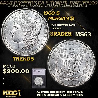 ***Auction Highlight*** 1900-s Morgan Dollar 1 Graded ms63 By SEGS (fc)