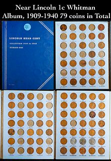 Near Lincoln 1c Whitman Album, 1909-1940 79 coins in Total
