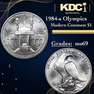 1984-s Olympics Modern Commem Dollar $1 Grades ms69