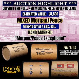*EXCLUSIVE* x20 Morgan Covered End Roll! Marked "Morgan/Peace Exceptional"! - Huge Vault Hoard  (FC)