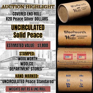 *EXCLUSIVE* Hand Marked "Unc Peace Standard," x20 coin Covered End Roll! - Huge Vault Hoard  (FC)