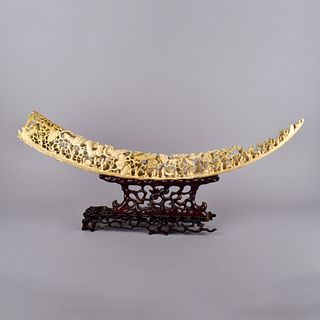 Antique Chinese Carved Openwork Tusk