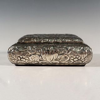 Vintage Sterling Silver Floral Jewelry Box