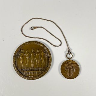 2pc Bronze Medals, World War I Victory Medal and Prosit 1912