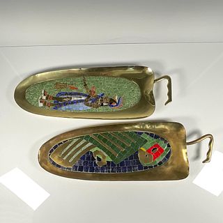 Pair of Salvador Teran Style Mosaic Trays
