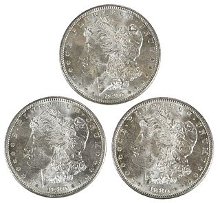 Roll of Morgan Silver Dollar Coins, 1880-S 