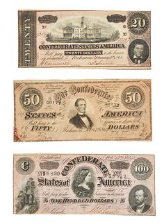 Three Confederate Notes 