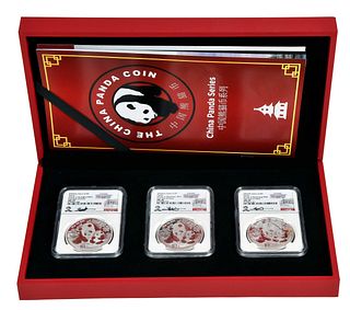 2024 China 30 Gram Silver Panda Three Coin Mint Set