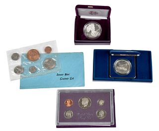 Six American Silver Eagle Proof Coins and Assorted Mint Sets 
