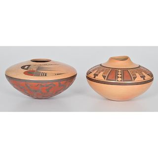 Steve Lucas (Hopi, b.1955) Polychrome Pottery Jars