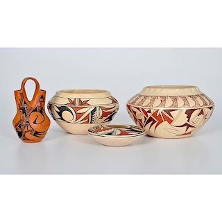 Alta Yesslith (Hopi, 20th Century) Polychrome Pottery Jars