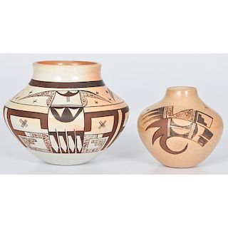 White Swan (Hopi, 20th century) Pottery Jars