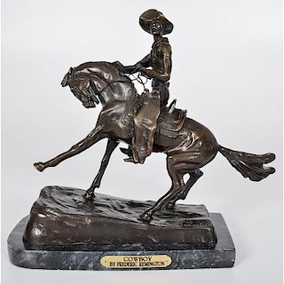 Frederic Remington (American, 1861-1909) Bronze Recast, Cowboy